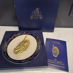 Pickard China STATUE of LIBERTY CENTENNIAL 1(contact info removed) Collector Plate ~ 24k Gold