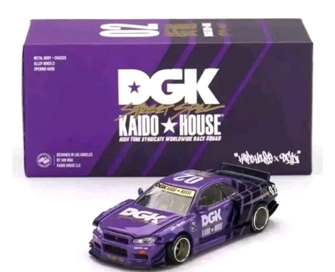 DGK x Kaido House Roulette Racer Nissan Skyline GT R (R34) V1 Purple AUTOGRAPHED
