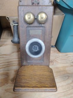 Vintage Oak wall telephone