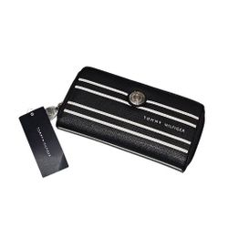 Tommy Hilfiger Long Wallet Zip Around Striped Travel Organizer Unisex
