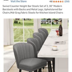2 Brand New Swivel Bar Stools 