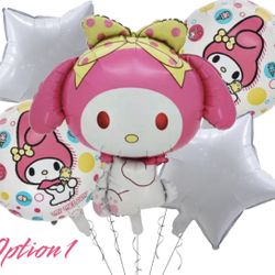 5PC Kuromi, Cinnamoroll, and My Melody Balloon Bundle