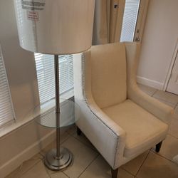 Wingback Accent Chair And Lamp