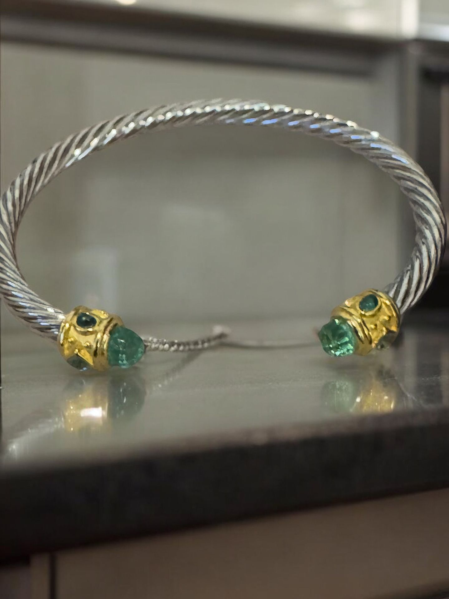 David Yurman Turquoise And Gold Med/large New 5mm