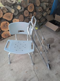 Shower Chair and Wheeled Walker Set