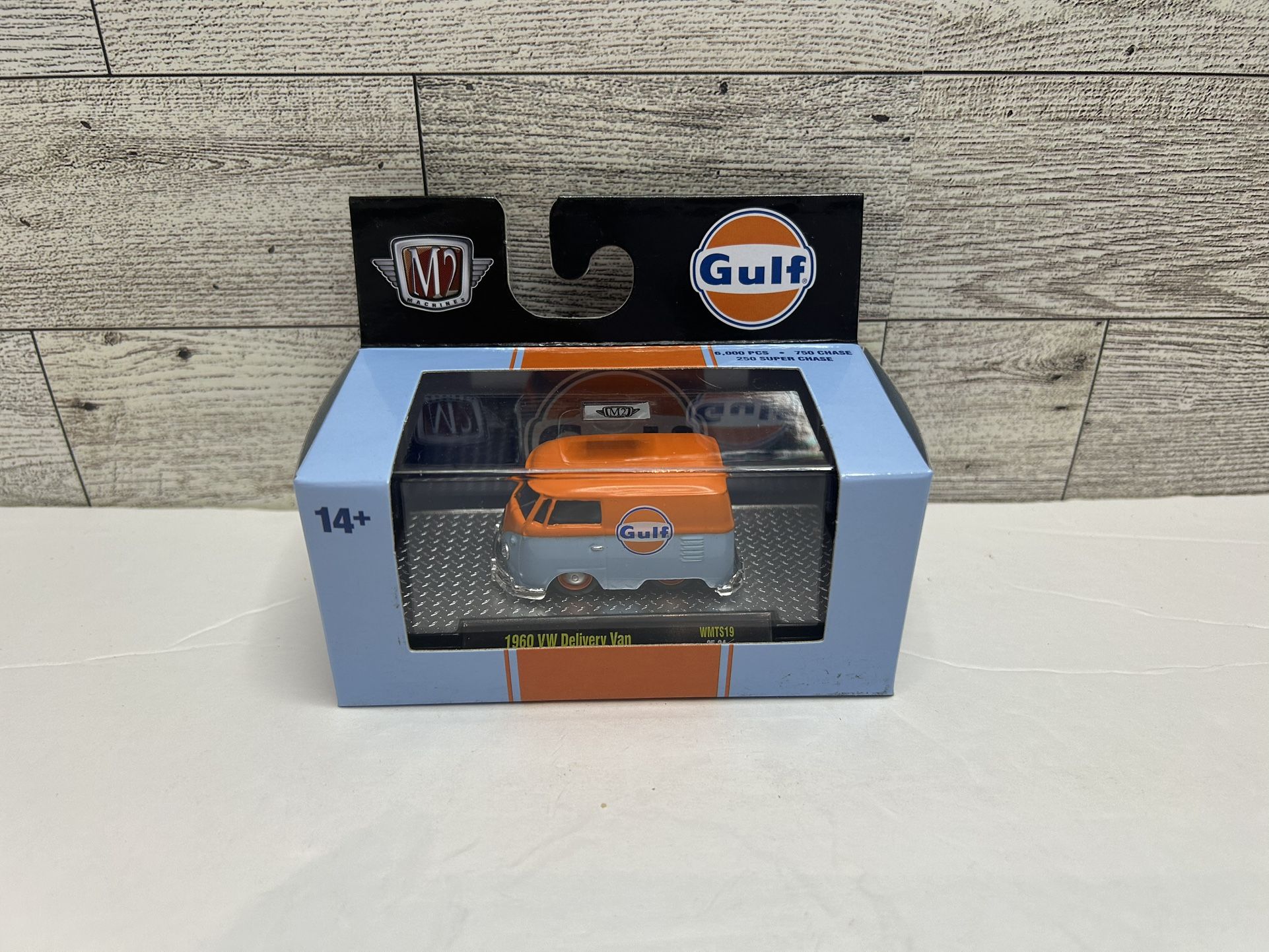 M2 Machines Gulf Light Blue / Orange ‘1960 Volkswagen Delivery Van • Die Cast Metal • Made in China Scale 1:64