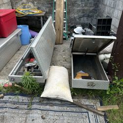 Lot Of Three Diamond Plate Tool Boxes 