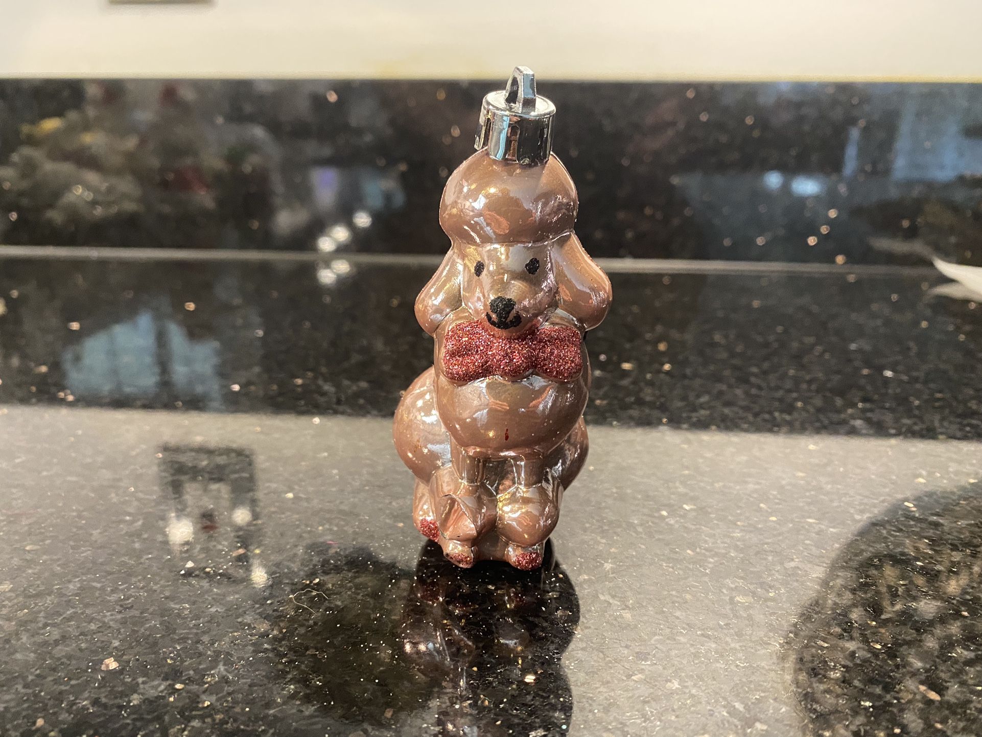Vintage Blown Glass Poodle Ornament 