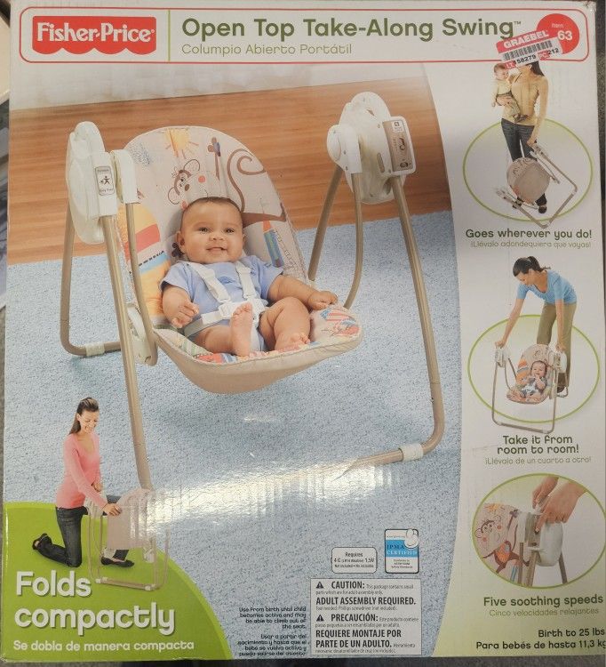 BRAND NEW - ORIGINAL Fisher Price Open Top Take Along Swing