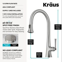 SavanTM
2-Function Single Handle Pull Down Kitchen Faucet in Spot-Free Stainless Steel