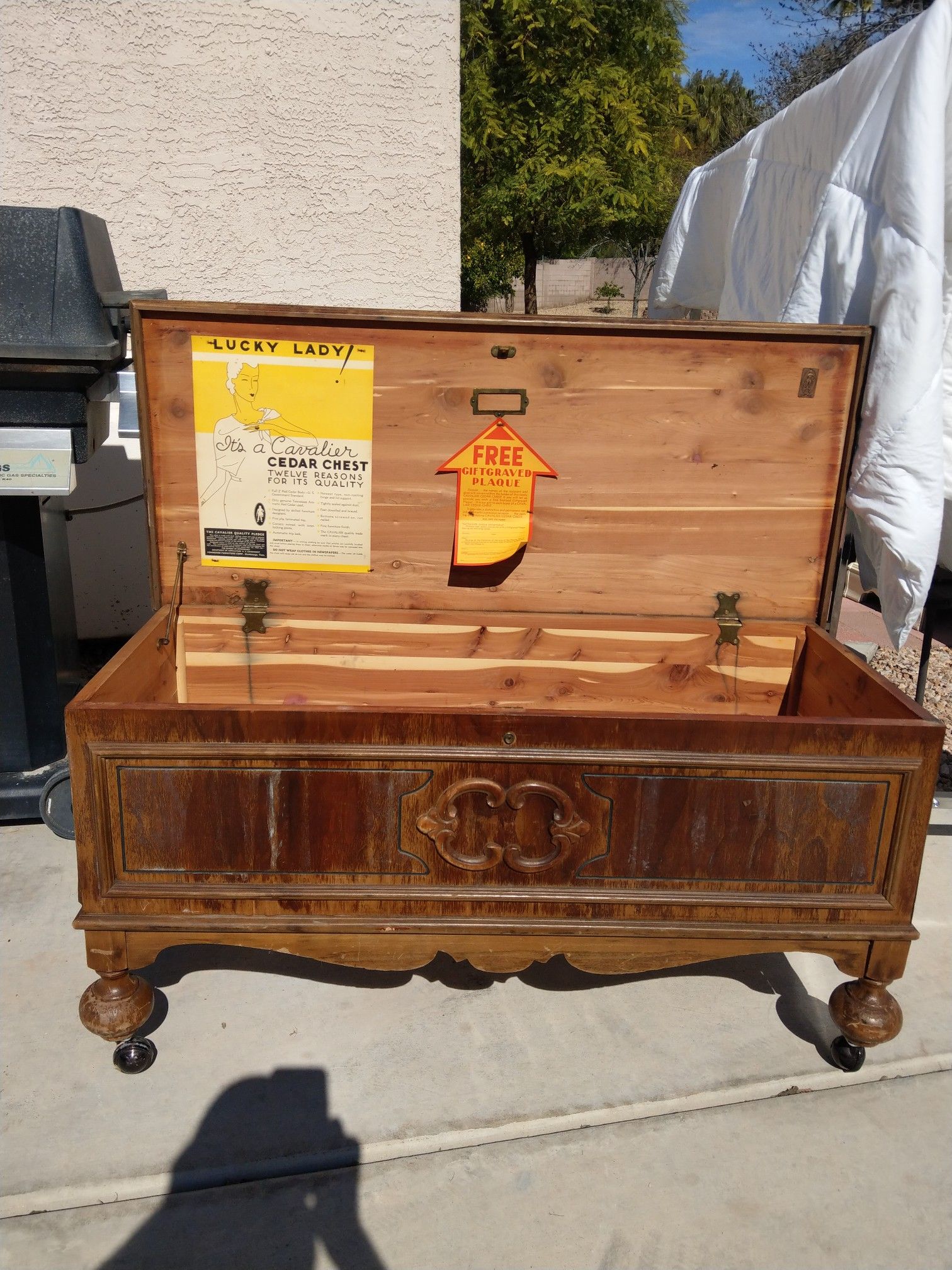 Cavalier lucky lady antique Cedar Chest