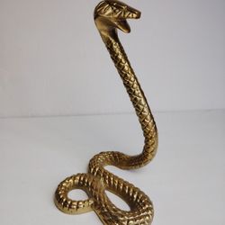 Cobra Snake Gold Tone 10" Decorative Sculpture ,~ Home Decor