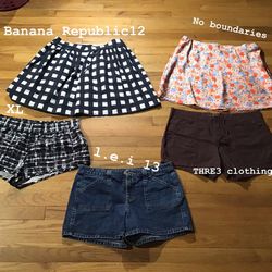 Women’s Shorts & Skirts Price &  Size Picture 