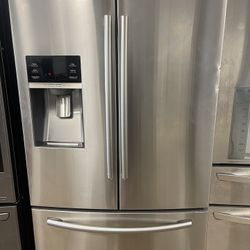 Samsung Refrigerator And Glass Samsung Stove 