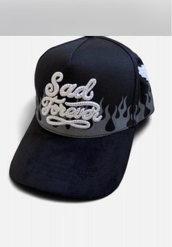 Sad Forever Black Snapback Cap