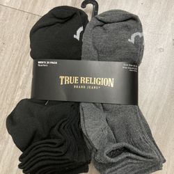NWT True Religion Men’s Quarter Socks 20 Pairs 