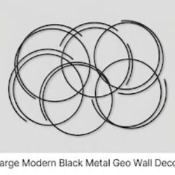 Large Modern Geo Wall Décor - Black Metal Sculpture

