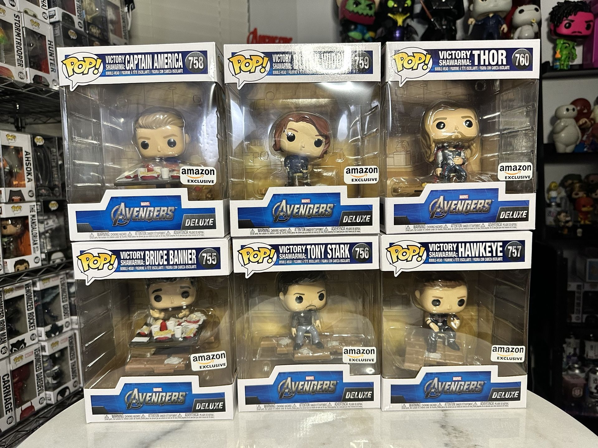 Funko Pop! Deluxe Marvel Avengers Victory Shawarma - Whole Set Amazon Exclusive