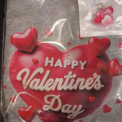 Valentine's T-shirt And Earrings Large