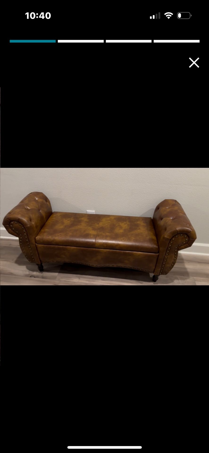 Leather Brown Ottoman