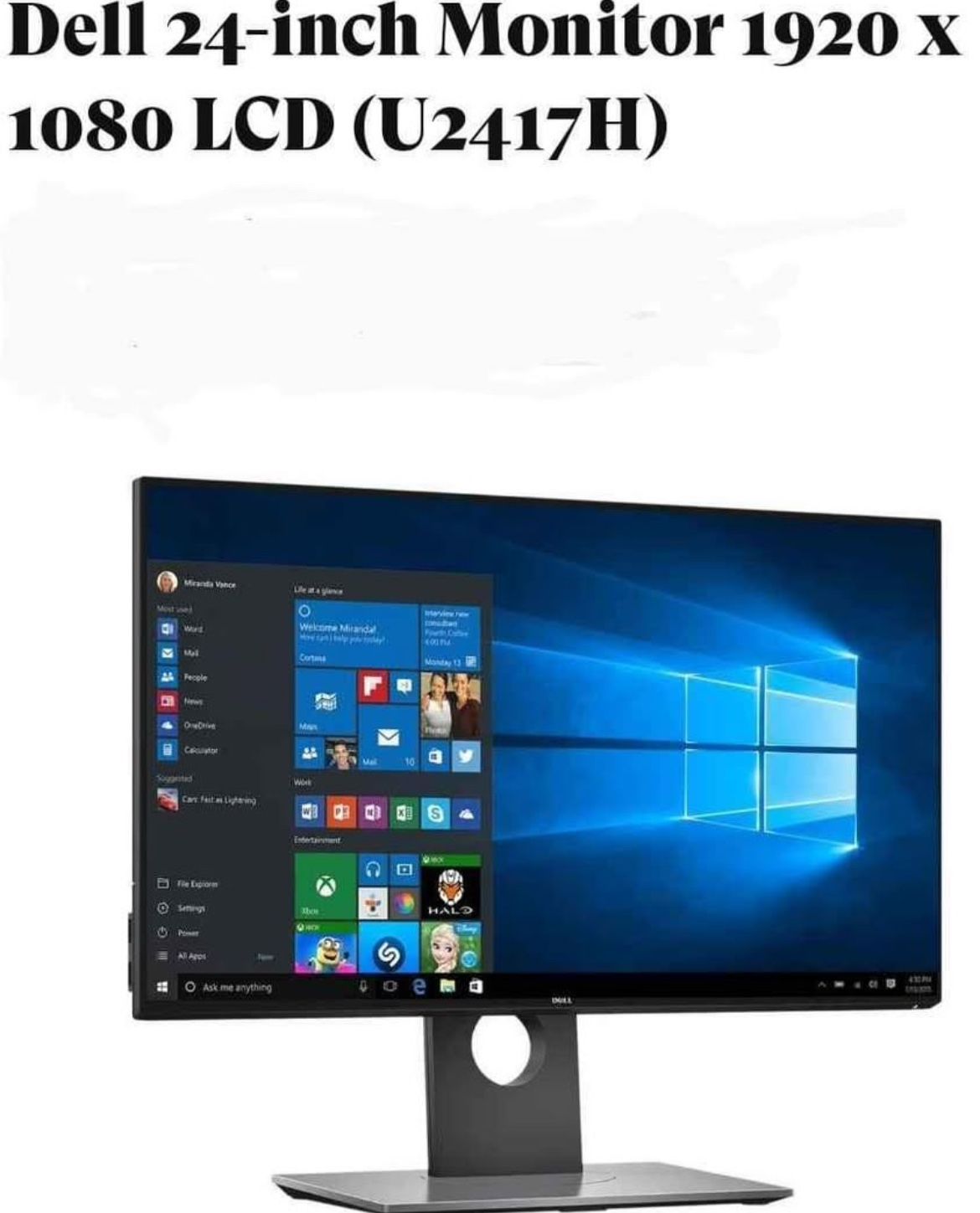 2 DELL 24 Inch Monitor 1920x 1080 LCD