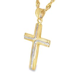 10k Yellow Gold Cross Charm Necklace