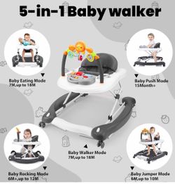 Boyro Baby 5-Modes-In-1 Baby Walker in Grey