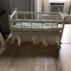 Antique Doll Cradle & Doll Dress