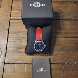 Coach Red Leather Women's Watch
