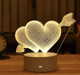 Valentine's Day Gift Love 3D Lamp Acrylic LED Night Light Bear Valentine Gift Rose Bear Present Easter Decoration