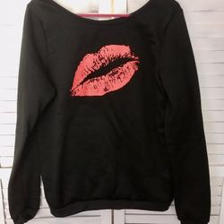 Lip Print Sweatshirt, XL