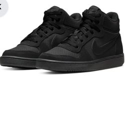 Nike Court Borough Mid Black Grade School 5.5 Y