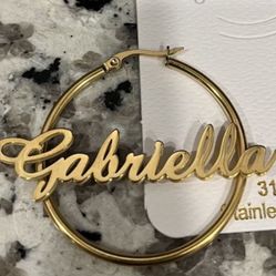 Gold plated custom Earrings With Name Gabriella 