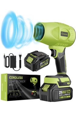 Saker Soplador de hojas inalámbrico, limpiador de polvo portátil, sopladores de mano, 2 baterías de 4.0 Ah, 180.000 rpm, plumero de aire con velocidad