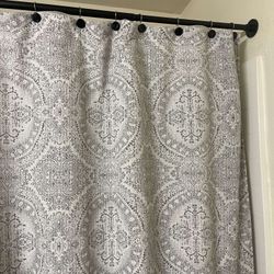 4 Piece Gray Floral Pattern Bathroom Set