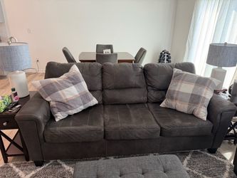 Dark Gray 3-Seat Upholstered Sofa