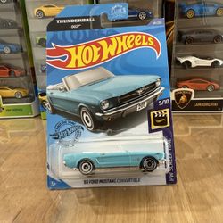 🎬🎥 HOT WHEELS 2017 - 007 Thunderball - 1965 ‘65 Ford Mustang Convertible - HW Screen Time 5/10 - 59/250 - James Bond Diecast Toy 🎬🎥