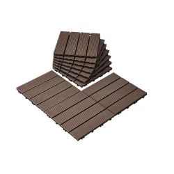 179* Interlocking Deck Tiles Plastic Wood, 10 Pack,12"x12" 10 sq. ft Waterproof Outdoor Flooring All Weather Use, Patio Floor Decking Covering Tiles f