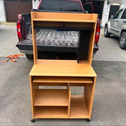 wooden rolling desk  - delivery available