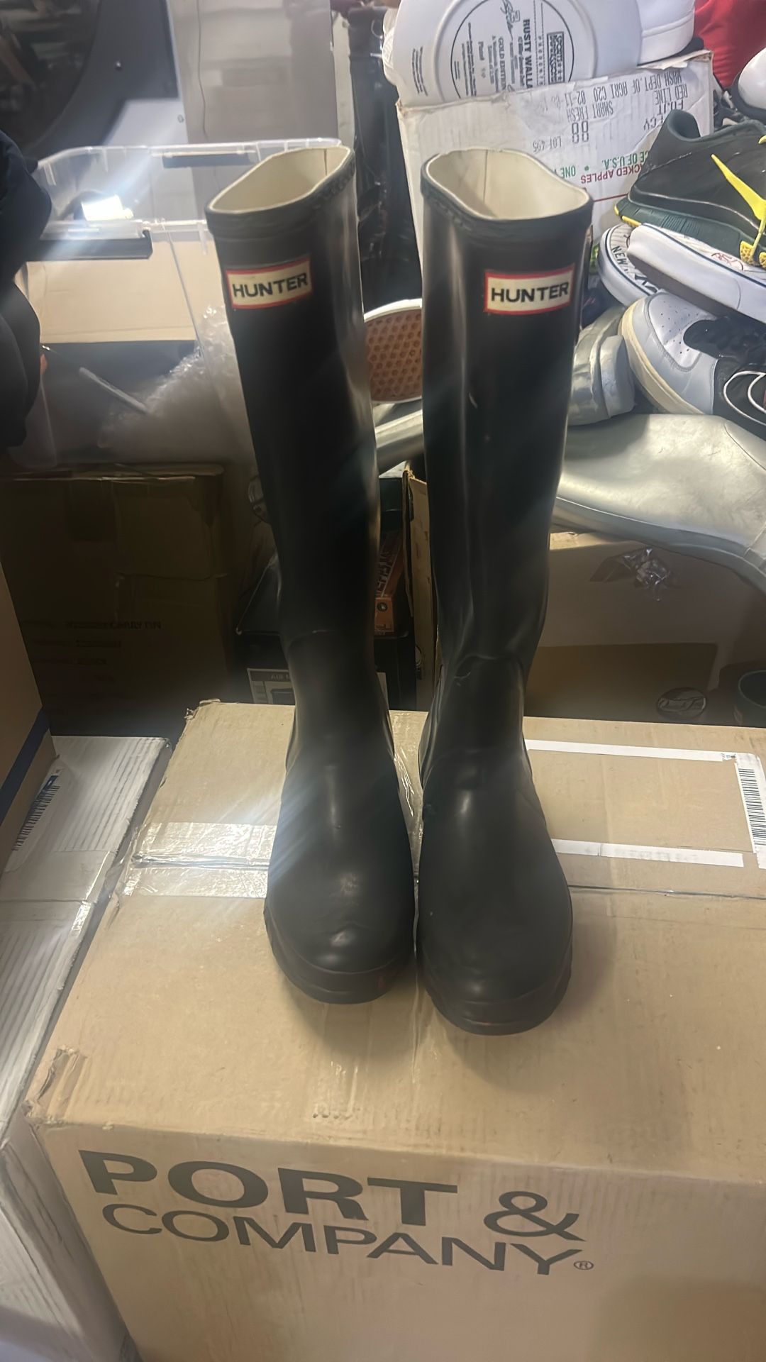 Tall, Black Hunter Boots
