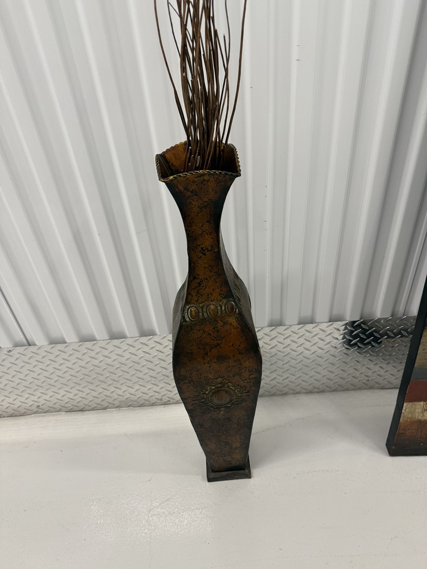 Home Staging 34” Tall Rustic Embossed Metal