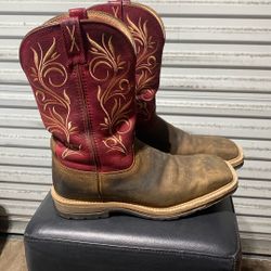 TWISTED X Women’s Western Leather Comfort Work  Boots  Square Steel Toe, Size 10.5