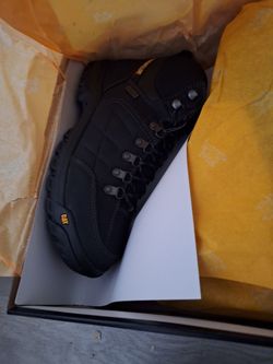 CAT Caterpillar Black Lace-Up Work Boot