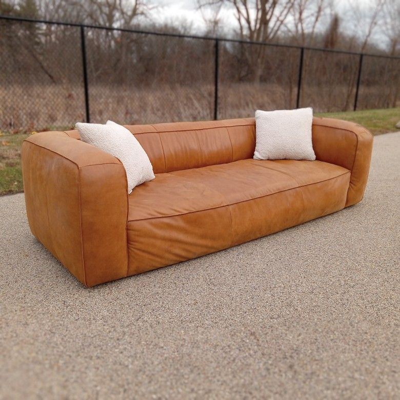 Article Cigar Full-Grain Leather Sofa