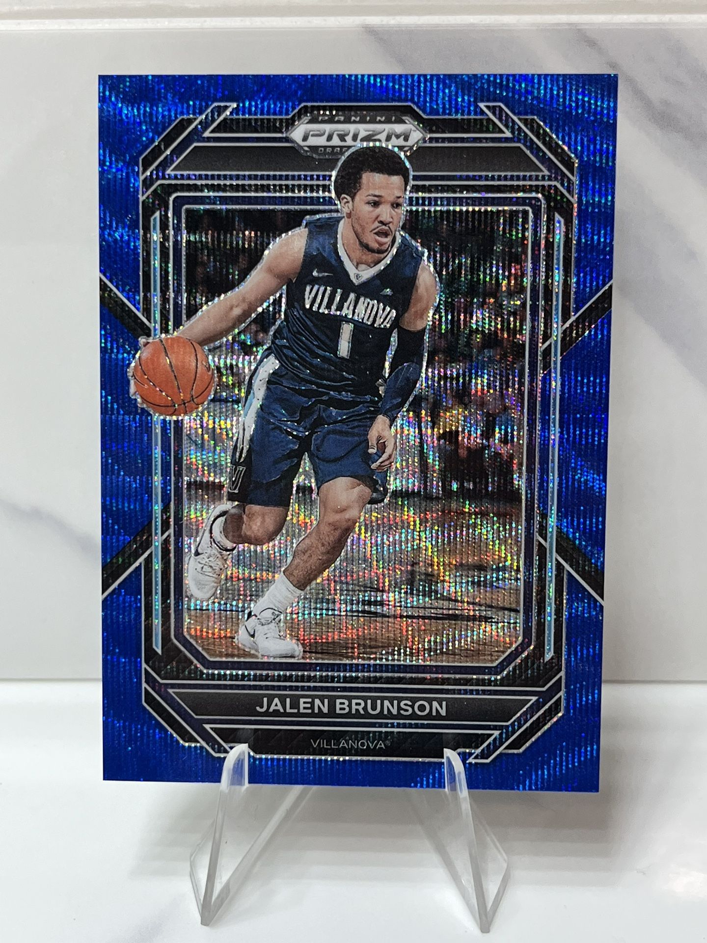 2023-24 Prizm Draft Picks Jalen Brunson Blue Wave Prizm /249 Villanova