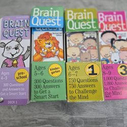 4 Sets Of Brain Quest Quiz Decks