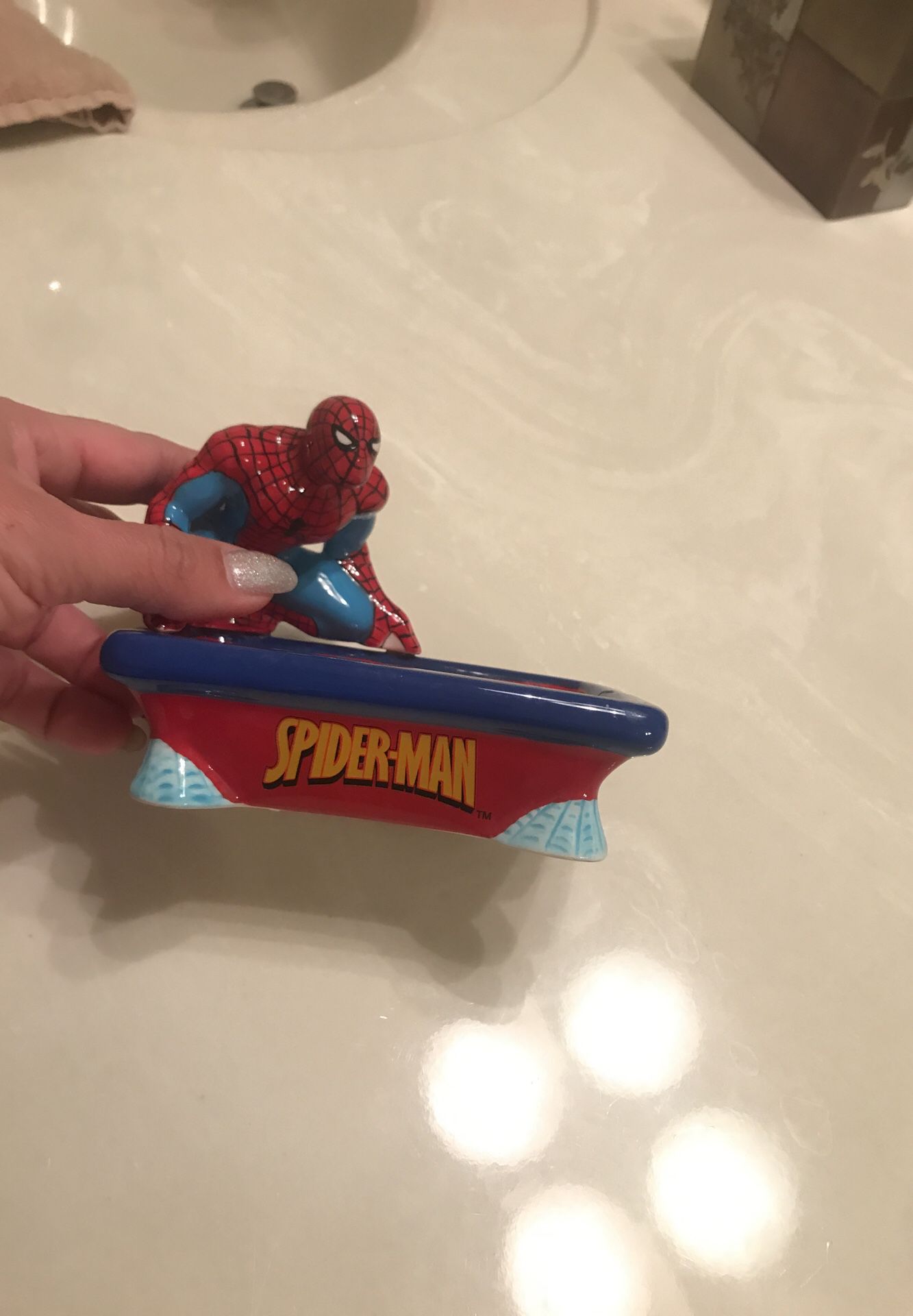 Marvel Spider-Man Soap Bar Tray Red Collectible