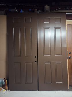 Brand New 75W x 97H Fiberglass Double Entry Doors with Frame 