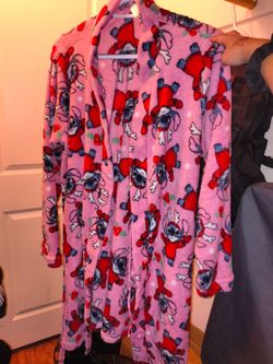 Christmas Raindeer Stitch Pink Sleepwear Robe