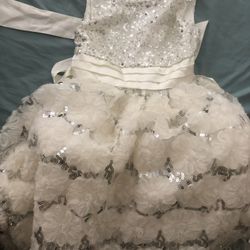 Girls silver holiday Dress